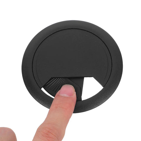 Dope 20Pc Black Desk Cable Wire Grommet Kit For Office And Home That Slaps Hard With Simple Installation To Keep Your Cables Organized And Outta Sight While Rocking A Tough Abs Plastic Round Hole Cover Design, black ABS desk grommet