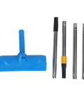 10 Inch Ceiling Paint Roller With Built In Splatter Guard Anti Drip Design For Effortless Home Makeovers That Save Your Floors And Deliver Butter Smooth Finish Without A Single Messy Cleanup Headache Today with blue handle and steel extension rods.