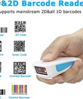 Hand holding Pocket Sized Wireless Barcode Scanner Bluetooth 1D 2D Reader For POS Ultra Fast Precise Auto Scan On The Go