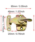 Rock Solid Two Pack Zinc Steel Table Leaf Locks And Align And Lock Buckle Connectors For Dining Extension Tables Plus Computer Workstations, 85mm zinc lock with dimensions showing.