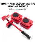 Heavy Duty Furniture Dolly Set With Wheels And Moving Straps For Easy Appliance Transport, includes red moving straps and wheels.