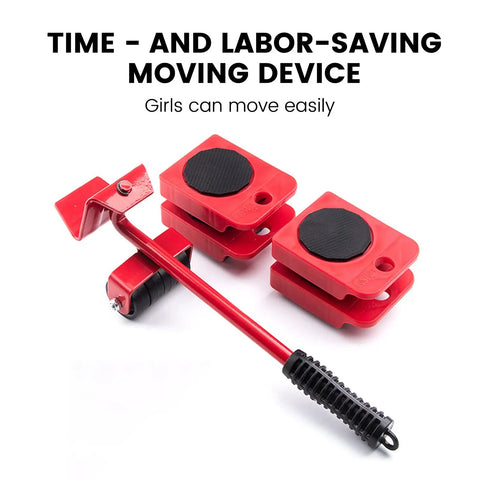 Heavy Duty Furniture Dolly Set With Wheels And Moving Straps For Easy Appliance Transport, includes red moving straps and wheels.