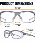 Product dimensions of Smooth Transition Z87 Safety Glasses With Hella Clear Photochromic Lenses Anti Fog UV400 Blue Light Blocking.