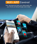Person using smartphone app for FHD 1080P Car Dash Cam With Night Vision 150 Degree Wide Angle 6G Lens WDR