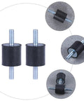 Anti Vibration Rubber Isolator Mounts 5 Pack for Generators and Gear Equipment Silent Black Shock Absorbers With Buffering and Shock Absorption Durable High Durometer Vibration Pads, black rubber mounts with threaded bolts