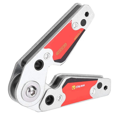 Heavy Duty Magnetic Welding Clamp Adjustable 20 To 200 Degrees With Wide Base And 22 Kg Pro Grade Holding Power Includes Wrench For Quick Positioning In Hardware Carpentry And Construction Projects. 22 kg max magnetic welding clamp, 20-200° adjustable, metal body