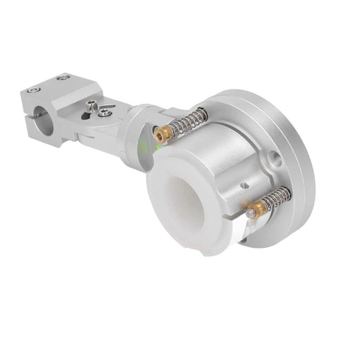 Upgrade Your Rig With This Heavy Duty Aluminum Alloy CNC Torch Clamp Holder for 40mm Plasma Cutters, silver with mounting features.