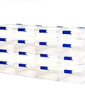 Super Sturdy Clear Under Bed Storage Bins With No Sweat Snap Lids 15.5 Quart Heavy Duty Plastic Organizers 16 Pack stacked neatly.
