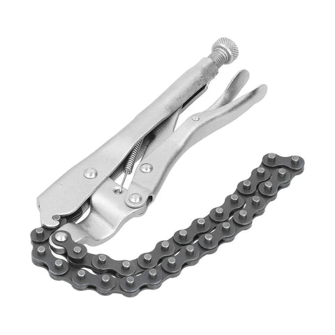 Locking Chain Clamp For Auto Repair Adjustable Chain Grip Wrench In High Carbon Steel Heavy Duty Pipe Vise Tool For Workshop Irregular Shape Holder With Steady Hold SK129A, open view