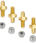 Four Pack Adjustable Grill Door Hinge Pins And Nuts Replacement Kit For Weber Genesis Summit Spirit Series Grills Stainless Steel Hinges Bolts And Nuts 70332 Compatible shown in gold and silver finishes