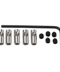 Lybunair RC pinion gear adapter set 3.175mm to 5mm with five aluminum sleeves, six black grub screws, and hex key