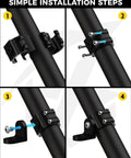 Installation steps for Whip Light Mount And Flag Bracket For UTVs Heavy Duty CNC Aluminum 360 Degree Adjustable Mount on roll bars.