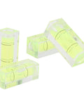 Small Spirit Level Square Bubble Level High Optical Transparency Material in multiple angles showing precise level measurement.