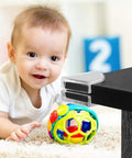 36 Pack Slim Clear Edge Bumpers For Baby Safety Corner Protectors Edge Guards For Furniture Tables Windows Beds And More Transparent Cushions To Keep Your Home Kid Proof on table with baby nearby