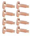 8 Piece Stainless Steel Watch Case Screws Set For Back Cover Repair, rustproof wristwatch screws in rose tone, 3.3mm length