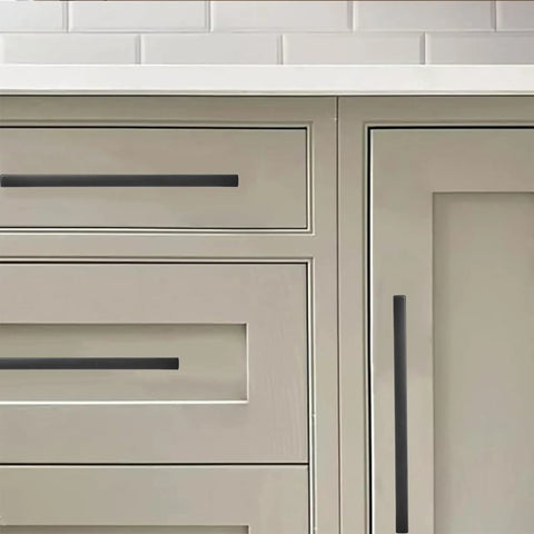 25 Pack 3 Inch Center To Center Matte Black Cabinet Pulls Square Bar Drawer Handles Kitchen Pantry Hardware on modern cabinets.