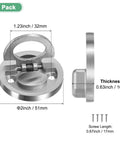Front and side view of 2-Pack Stainless Steel Flush Ring Pull Handles 2.56 x 1.18 Inch Recessed Door Pulls with screws included