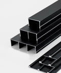 Triple Track Sliding Door Hardware Kit With Heavy Duty Aluminum Rails, Flush Mount Adjustable 3 Panel Bypass For Wardrobe And Room Divider, Cabinet Doors In Black, 220 Cm Long components showing black aluminum rails.