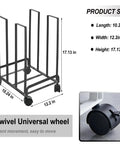 Carton Stand For Boxes With Swivel Wheels And Locking Casters On The Go Portable Cardboard Storage Cart Black Finish