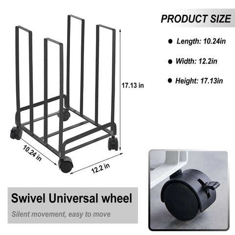 Carton Stand For Boxes With Swivel Wheels And Locking Casters On The Go Portable Cardboard Storage Cart Black Finish