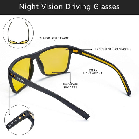 Straight Up Best Night Vision Glasses For Men Featuring Bold Anti Glare Yellow Lenses And Super Light TR90 Frame Delivers Total Game Changer Visibility On Dark Roads Blocks Harsh Headlights For Lazy Weekend Cruises