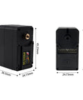 Beefy 30KG High Torque 12V Continuous Rotation Servo dimensions front and side view with measurements