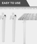 Four Pack White Plastic Adjustable Furniture Legs With Built Tough Iron Frame, Easy Install for multipurpose table use