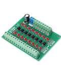 8 Channel Voltage Level Converter Module From 24V To 3V3 For MCU And PLC PNP NPN Signal Translator Fast 20KHz Conversion Handy PCB Board For DIY Pros Everyday featuring red LED indicators and terminal blocks.