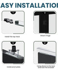 Installation steps for Black Bi-Fold Closet Door With Frosted Tempered Glass, 72 By 80 Inches Opening, Wood Grain Laminate.