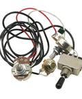 Electric Guitar Wiring Harness With 3 Way Toggle Switch 1 Volume 1 Tone Two 500K Pots Strat Style Prewired Harness for body mount