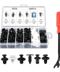100 Pcs Car Rivets Fasteners Kit With Multi Size Bumper Retainer Clips And 6 Inch Removal Tool, Durable Nylon Set for Cars