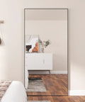 Badass Quality Mirrored Sliding Barn Door Featuring Slick Steel Construction And No Fuss Soft Close Track Designed For Easy Home Makeovers With Prime Cut Safety Backed Glass Pane in modern bedroom.