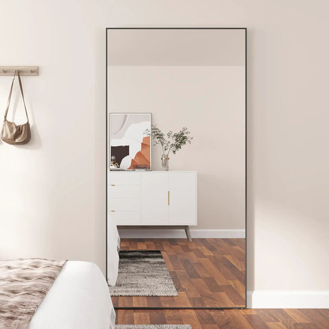 Badass Quality Mirrored Sliding Barn Door Featuring Slick Steel Construction And No Fuss Soft Close Track Designed For Easy Home Makeovers With Prime Cut Safety Backed Glass Pane in modern bedroom.