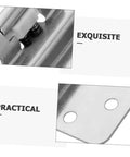 Inset cabinet hinges, metal self-closing, 8-pack; close-up of hinge mechanism and mounting screw holes.