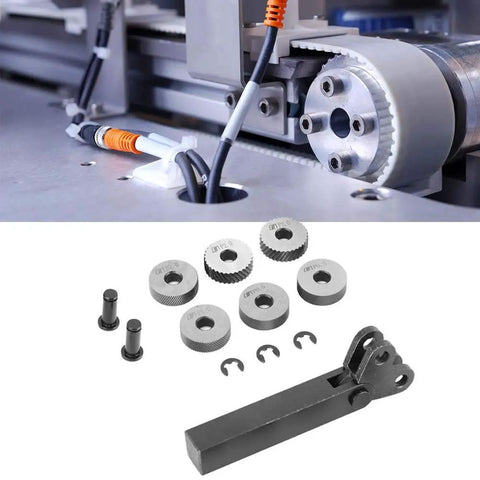 Two Wheel Knurling Tool For Lathe With Diagonal Slant Teeth Dual Roller Knurling Wheel and parts in metalworking setup