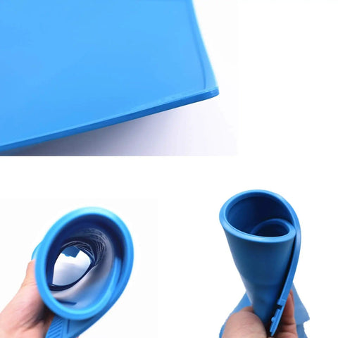 Large Anti Static Heat Insulation Silicone Soldering Mat for Computer Repair rolled and held to show flexibility