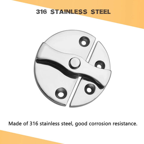 Heavy Duty Marine Boat Door Catch Latch in 316 Stainless Steel for Superior Corrosion Resistance, 2.32 Inch Round Twist Lock