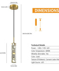 Dimensions of Modern Cement Pendant Lights, Hanging Lamp for Kitchen Island,6000K,2 Pack with gold metal and concrete shade.