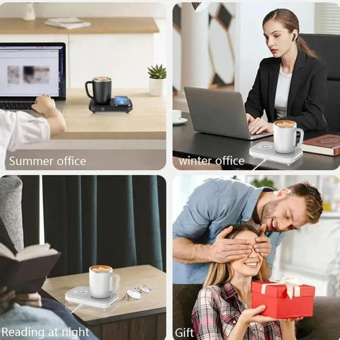 Premium 3in1 Temperature Control Mug With Built In 15W Fast Wireless Charging Pad in office settings and as a gift.