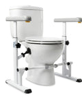 Built Tough Heavy Duty Toilet Safety Rails with Stable Stainless Steel Frame, grab bar handles, adjustable height and width