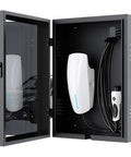 Open Outdoor EV Charger Box With Cable Organizer, Waterproof Dustproof Enclosure For Universal Connector, Tesla Wall Connector Style Cover