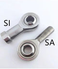 Heavy Duty Stainless Steel Rod End Bearing With Si Female Thread And Sa Male Joint for industrial applications.