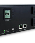 Cloud Managed Switchable Smart PDU With 14 Metered Outlets In A 2U Rack Mount, black metal design with digital display and power ports.