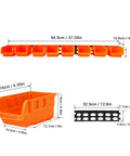 Wall Mounted Hardware Storage Bins Set With 8 Stackable Bins And 3 Tracks For Garage Organization, Quick Access Grab And Go Screws Nuts Bolts Nails And Small Parts, Durable Wall Rack Organizer To Save Space