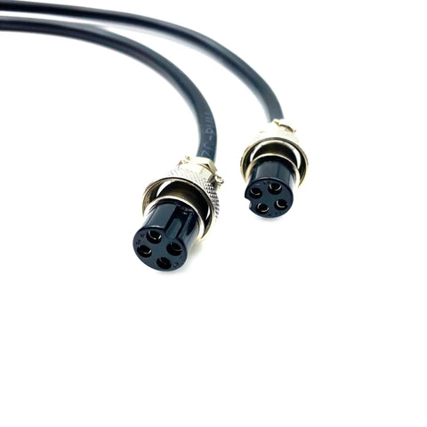GX16 4 Pin Double Female Aviation Cordset For Marine And DIY Projects, 20AWG PVC Cable, 7A 125V, metal connectors, close-up view