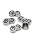 10 Pack Deep Groove Flange Ball Bearings 10x19x5mm With Double Rubber Seal 2RS for motors and RC toys.