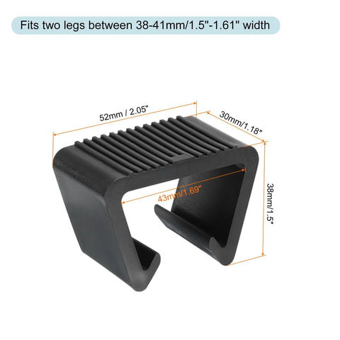 Outdoor Furniture Clips Eight Pieces For Patio Sofas Rattan And Wicker Clamps Fasteners in black, inner width 43mm