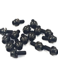 Black Titanium M5x12mm bike bolts with washers for MTB water bottle cage, hex screws set of 4, lightweight 6Al4V titanium alloy hardware.