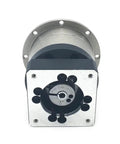 Heavy Duty Flange Helical Planetary Gear Reducer With Ultra Low Backlash And Versatile Gear Ratios Engineered For Smooth Servo Motor Integration Projects front view with mounting holes.