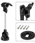 Heavy-Duty Trolling Motor Stabilizer Mount for Terrova with components, black and silver metal design